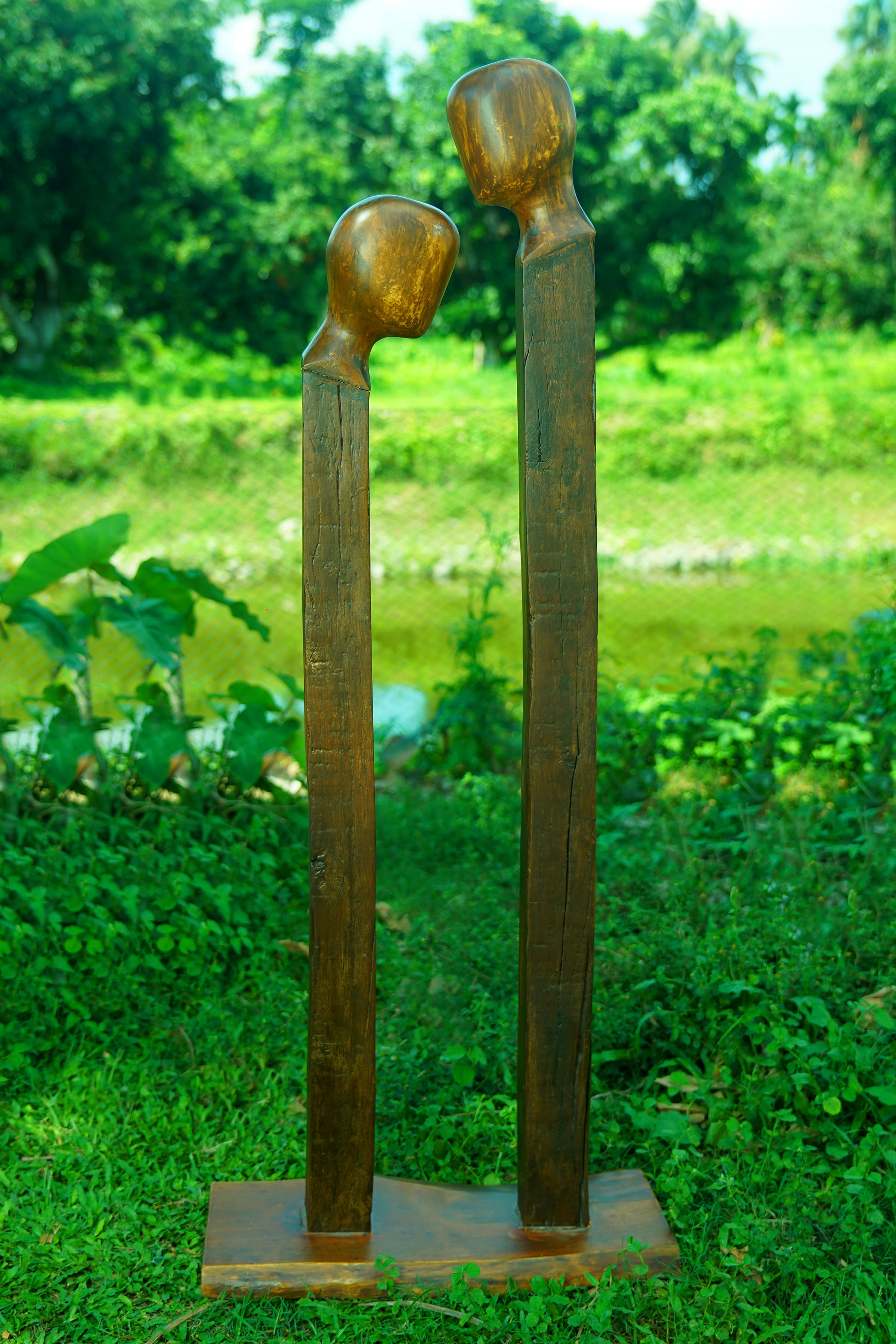 silent Bond – Handcrafted Wooden Sculpture